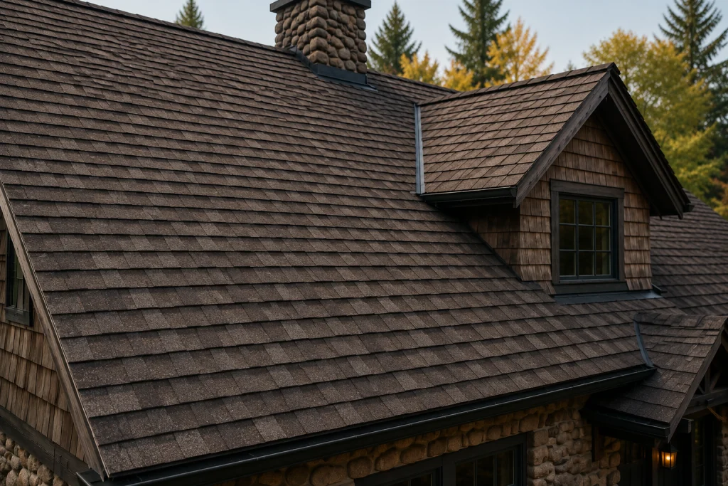 The same roof re-covered in architectural composite