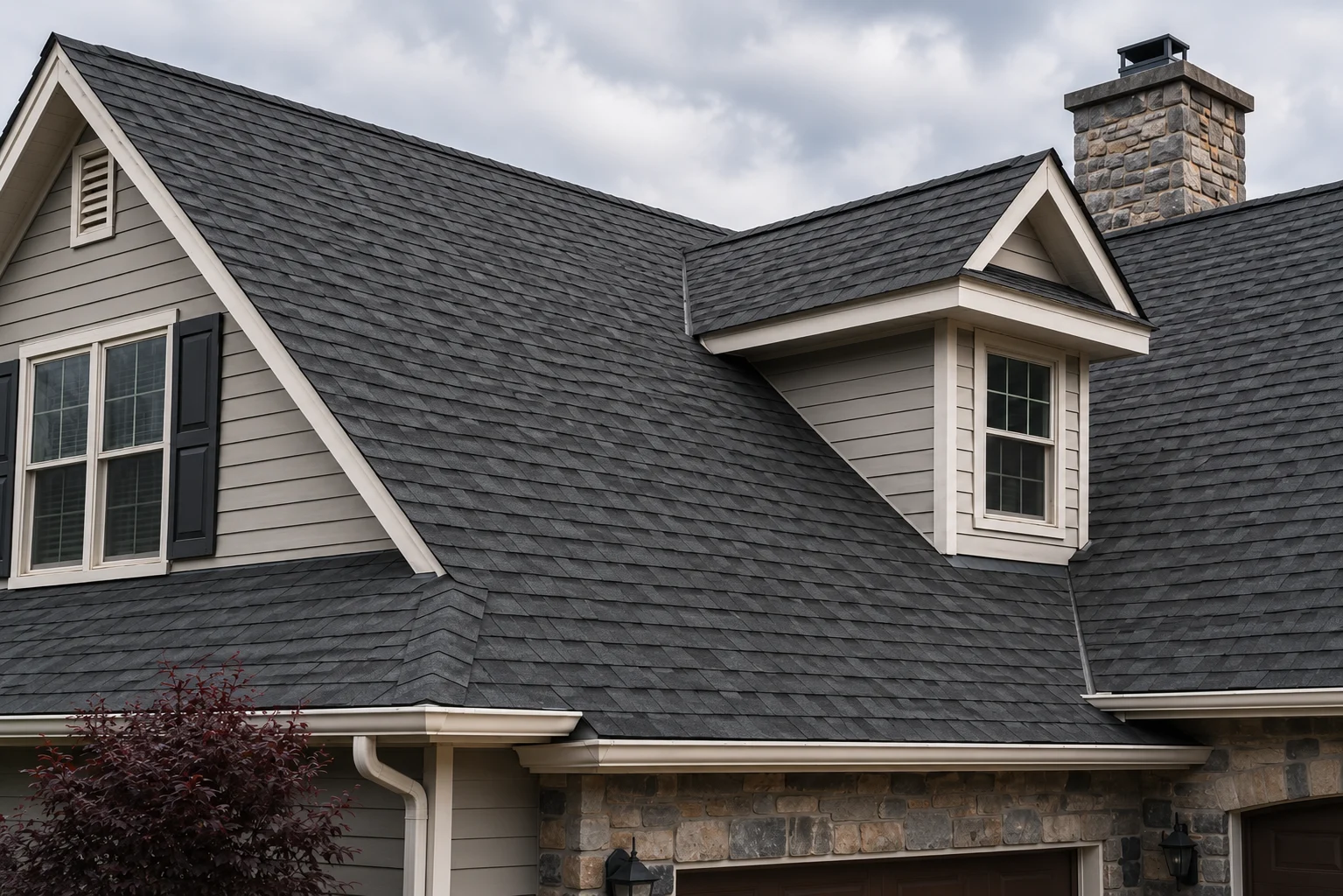 A re-decked and re-covered roof under flat Puget Sound overcast